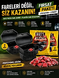 2 Adet RAT'S Death Fare Pastası + 2 Adet Plastik Fare İstasyonu